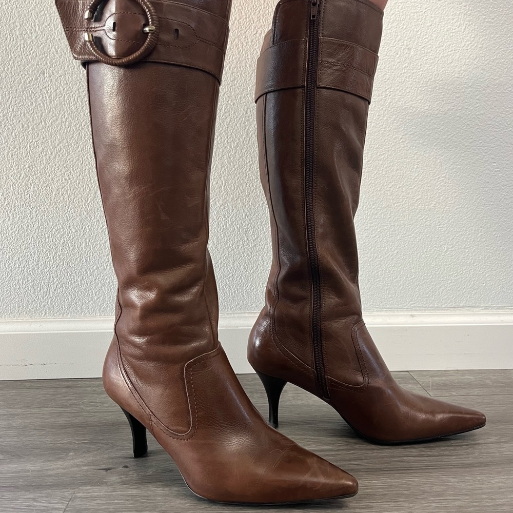 Circa Joan & David Leather Boots in Brown- Size 7